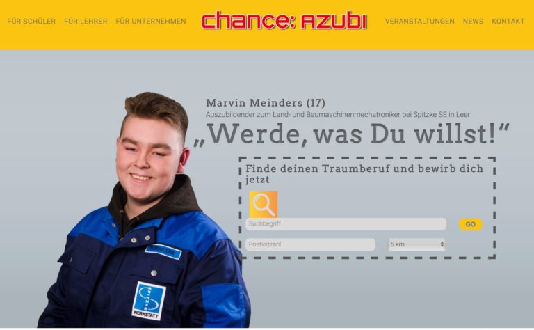 Der Verein Chance: Azubi betreibt ein Webportal zur Azubi-Suche